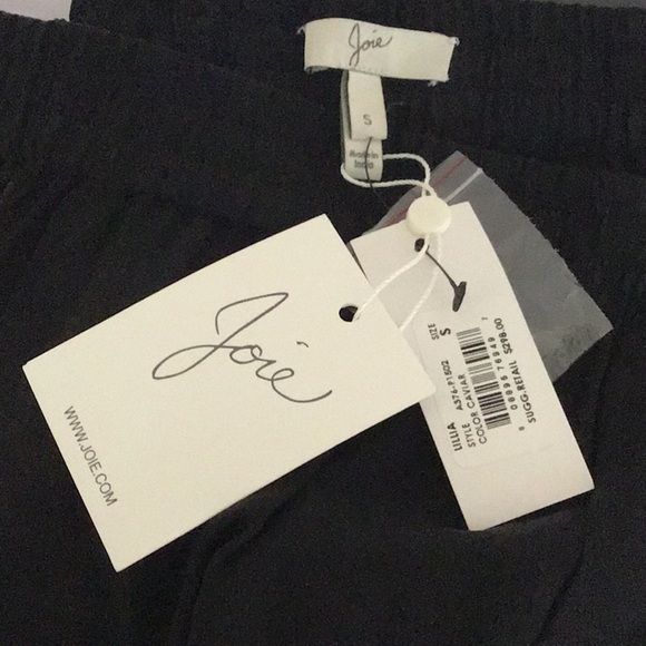 NWT $300 Joie Lillia Silk Sequin Tapered Trousers Pants in Caviar - Picture 4 of 8